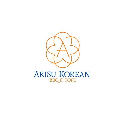 Asian food logo with the title 'Korean restaurant logo'