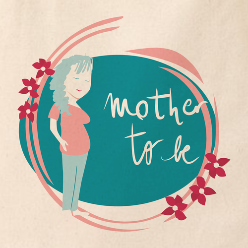 Baby artwork with the title 'Illustration for pregnant women - canvas bag'