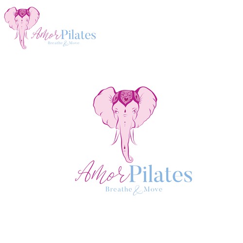 Pilates logo with the title 'Logo concept for Pilates studio Amor Pilates Breathe&Move'