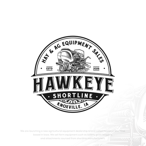 Heavy equipment logo with the title 'Hawkeye Shortline'