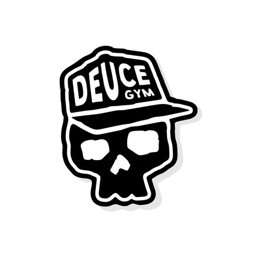Skull design with the title 'Design for DEUCE Stickers - Gym'