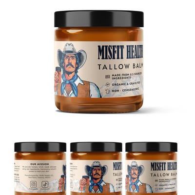 Package design for MISFIT HEALTH, Tallow Face Balm