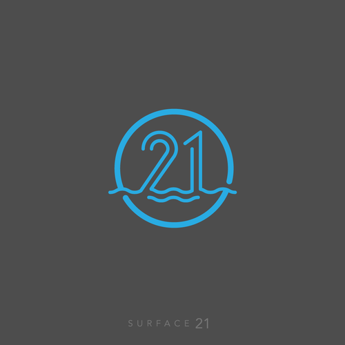 Surfing logo with the title 'Sophisticated logo for Surface 21'