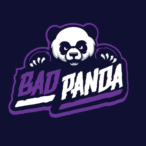 Esports logo with the title 'bold angry panda'