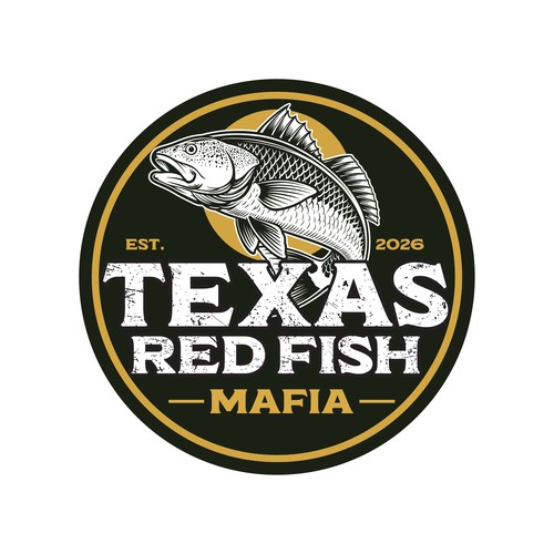 Fishing tackle logo with the title 'Texas Red Fish MAFIA'
