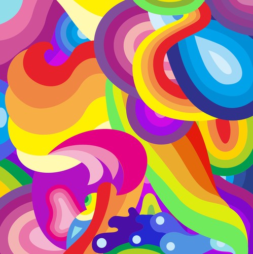 Rainbow artwork with the title 'rainbow'