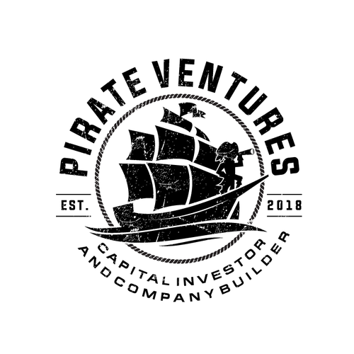 Builder logo with the title 'Simple design logo style for Pirate Ventures'