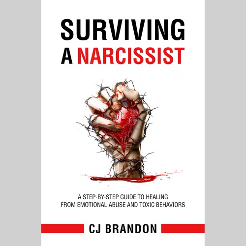 Relationship book cover with the title 'Surviving a Narcissist — Bold Contemporary Book Cover Design'