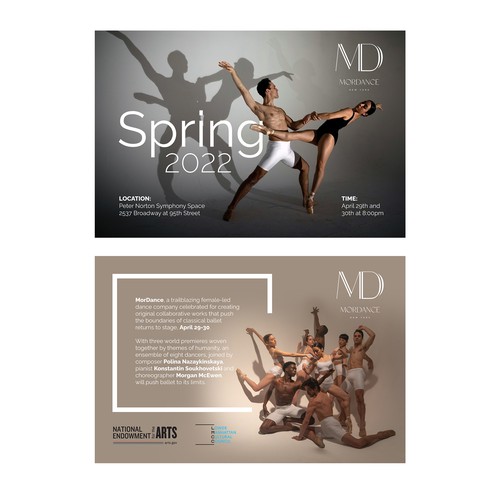 Spring design with the title 'Dance ballet postcard'