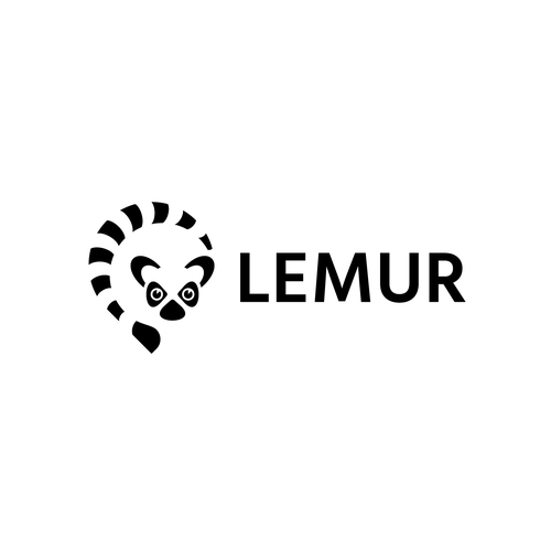 Location pin logo with the title 'Lemur-themed Business Mapping Software Logo'