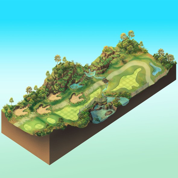 Footprint design with the title 'Dinosaur Themed Golf Course Concept'