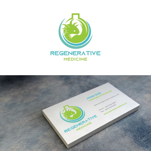 Salamander logo with the title 'Logo Design for Regenerative Medicine'