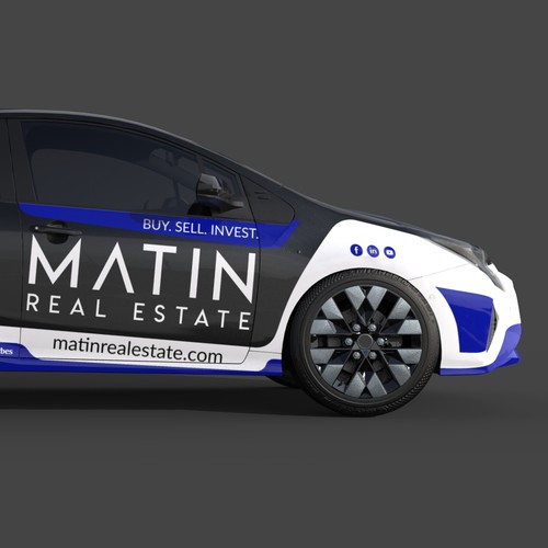 Toyota design with the title 'Car wrap - Real estate company'