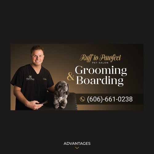 Beauty salon design with the title 'Elegant Billboard Design for Pet salon'