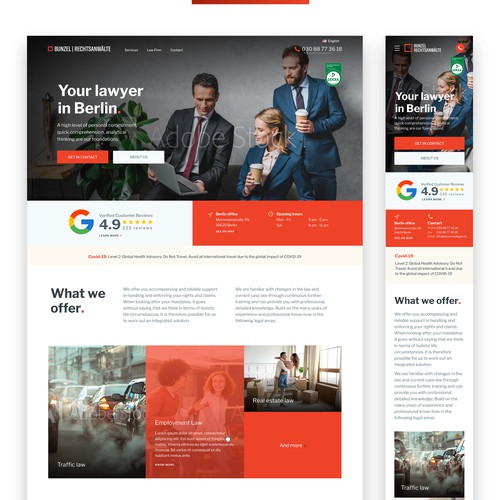 Winning website with the title 'Website for law firm'