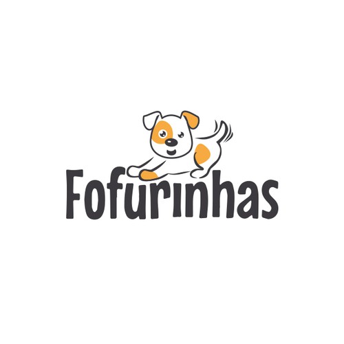 Pet brand with the title 'Fofurinhas dog logo'