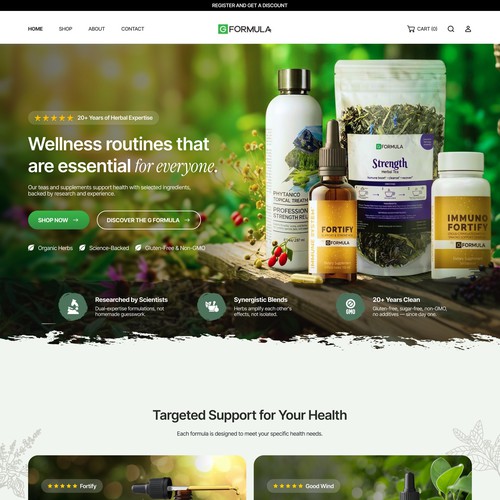 Natural design with the title 'ENGAGING web redesign for maximum sales'
