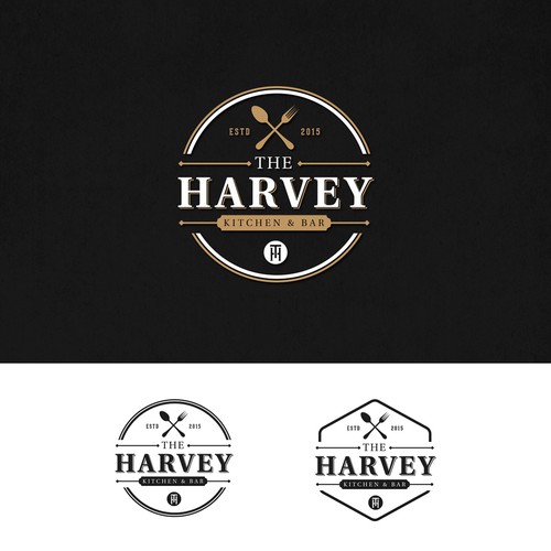 Kitchen logo with the title 'The Harvey Kitchen & Bar'