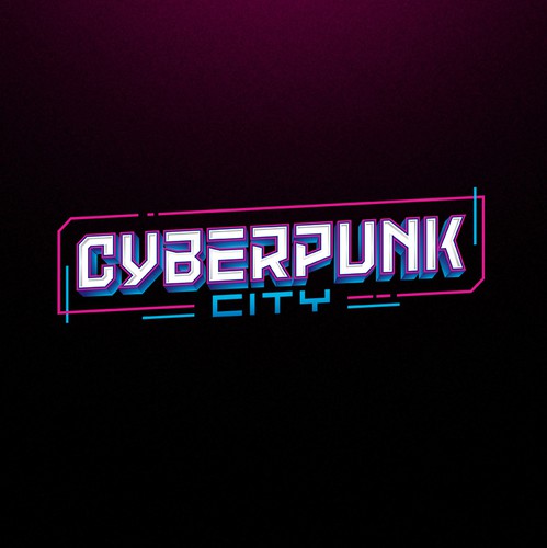 Neon design with the title 'Cyberpunk Logo Design'