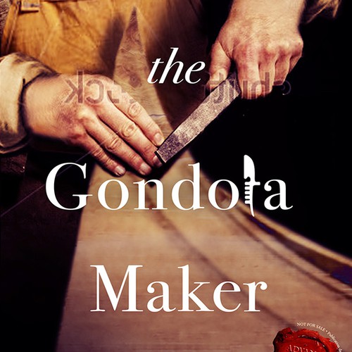 Historical design with the title 'Book cover for The Gondola Maker: A novel set in 16th-century Venice'