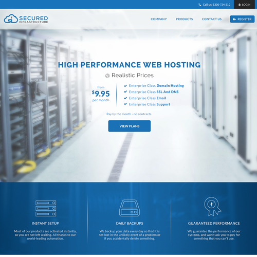 Simple website with the title 'Website for online hosting services.'