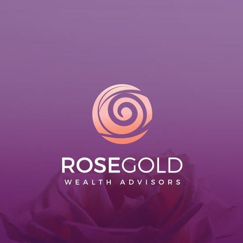 Stylized design with the title 'RoseGold Wealth Advisors Logo design'