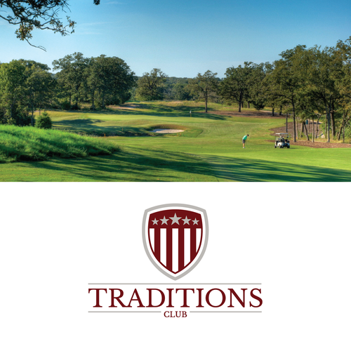 Student logo with the title 'Design a logo for Traditions Club, a golf club with close affiliations to Texas A&M University.'