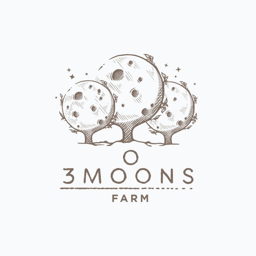 Moon design with the title '3 Moons'