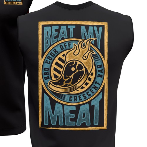 Restaurant t-shirt with the title 'Beat my meat - T-shirt design'