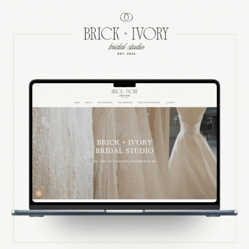 Elegant design with the title 'Brick & Ivory Bridal Website'