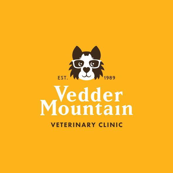 Veterinary logo with the title 'Vedder Mountain Veterinary Clinic'