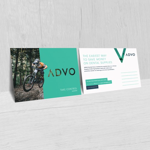 Direct mail design with the title 'Modern simplistic marketing direct mail post card'
