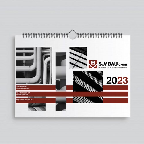 Construction artwork with the title 'calendar cover'
