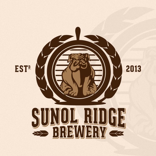 Bulldog logo with the title 'Help Sunol Ridge Brewery with a new logo'