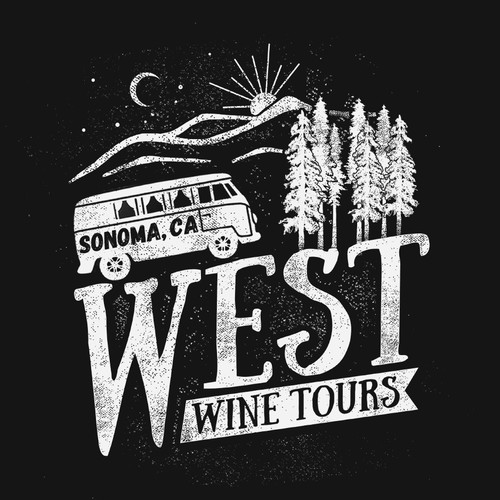 Travel t-shirt with the title 'West Wine Tours'