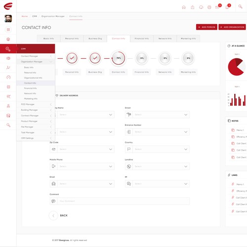 Admin design with the title 'Energicos'