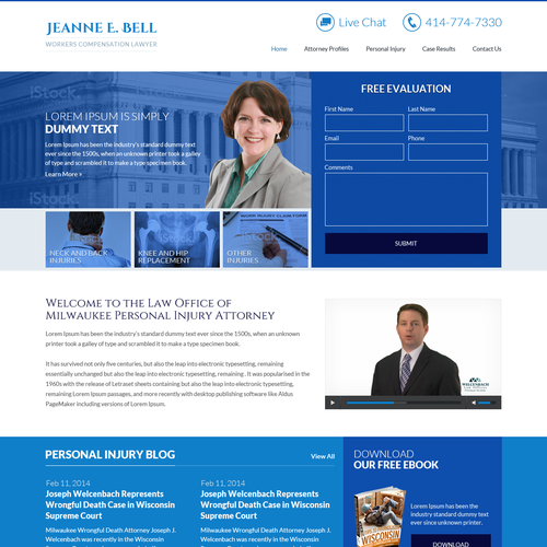 Attorney website with the title 'Create a website for Wisconsin Workers Compensation Lawyer'