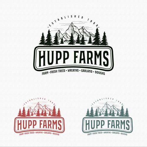 Mountain logo with the title 'Logo for Hupp Farms'
