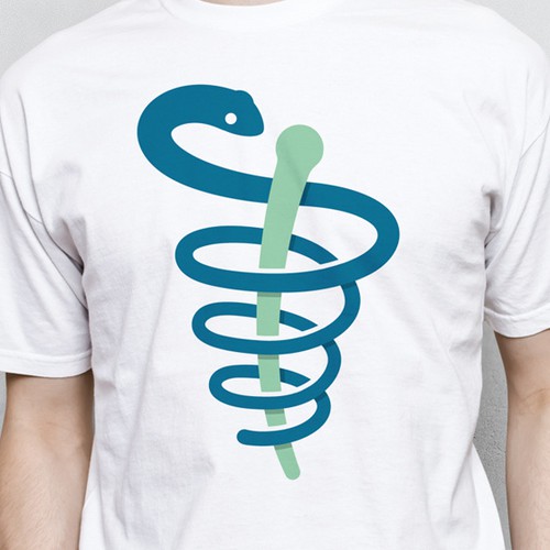 Snake design with the title 'Create logo for TechSpring; a non-profit technology community fixing healthcare'