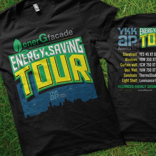 Construction t-shirt with the title 'Help YKK AP America with a new t-shirt design'