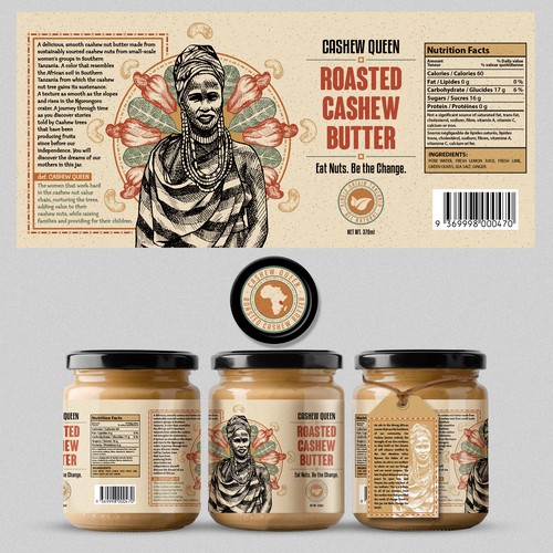 Butter design with the title 'Jar label design'