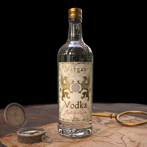 Vodka label with the title 'Premium Vodka Bottle Label'