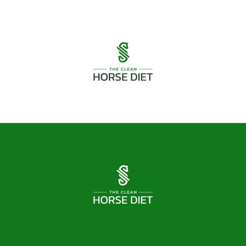 Diet logo with the title 'Abstract Equine logo with plants incorporatedd'