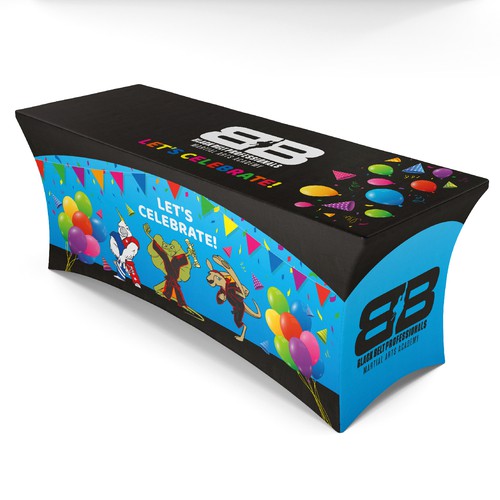 Cloth design with the title 'Birthday stretch tablecloth design'