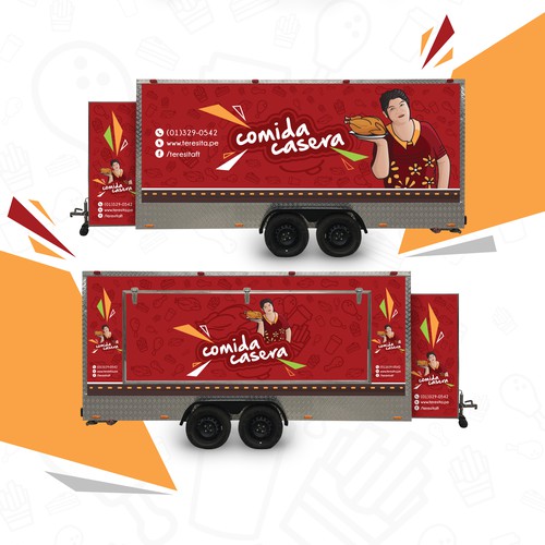 Homemade design with the title 'Food Truck - Comida Casera'