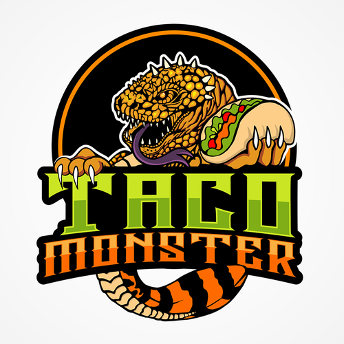 Monster logo with the title 'Create a monster who's appetite can only be satisfied by tacos'