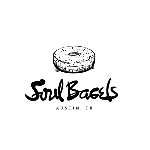 Handwritten logo with the title 'Handwriting concept logo for Soul Bagels'