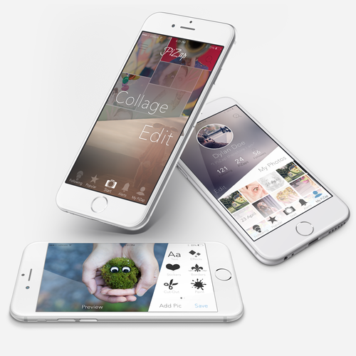 Photo editing design with the title 'piZap Contest'