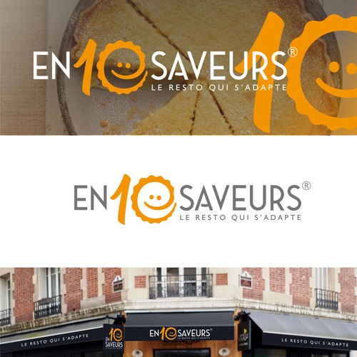 Pie design with the title 'En 10 Saveurs restaurant'