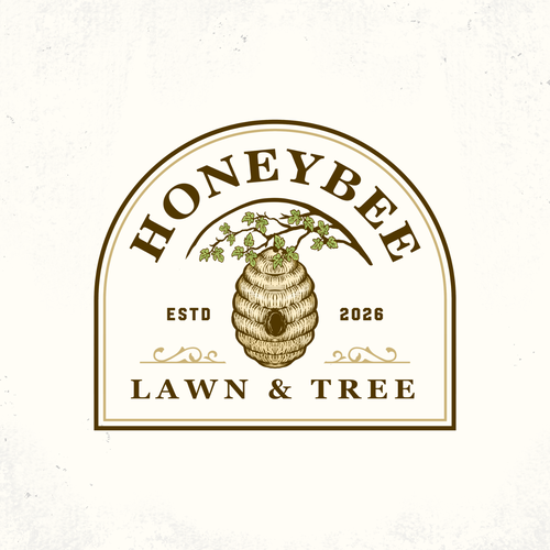 Honey bee logo with the title 'Honeybee Lawn & Tree'